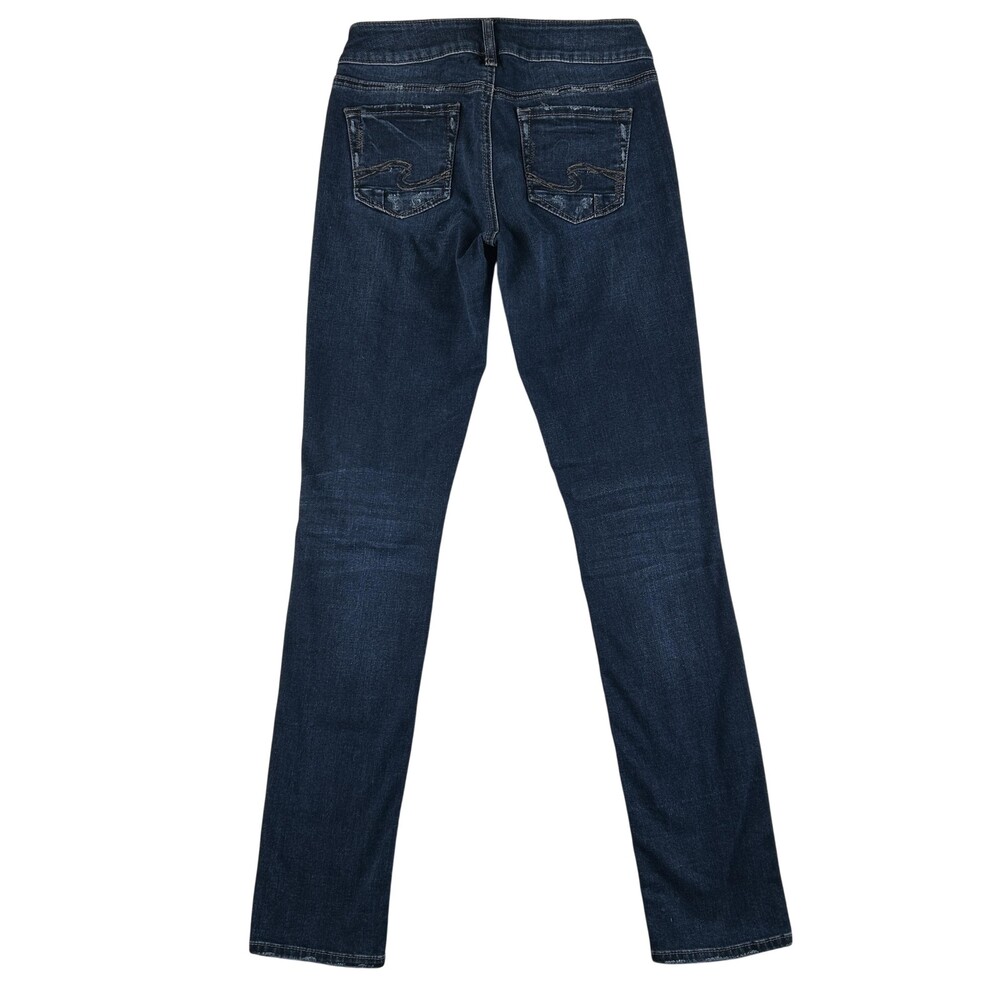 Silver Jeans Co Elyse Straight Jeans Womens 25x32 Medium Wash Mid Rise Stretch